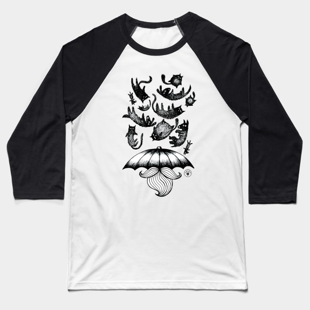 Raining cats and dogs Baseball T-Shirt by Super South Studios